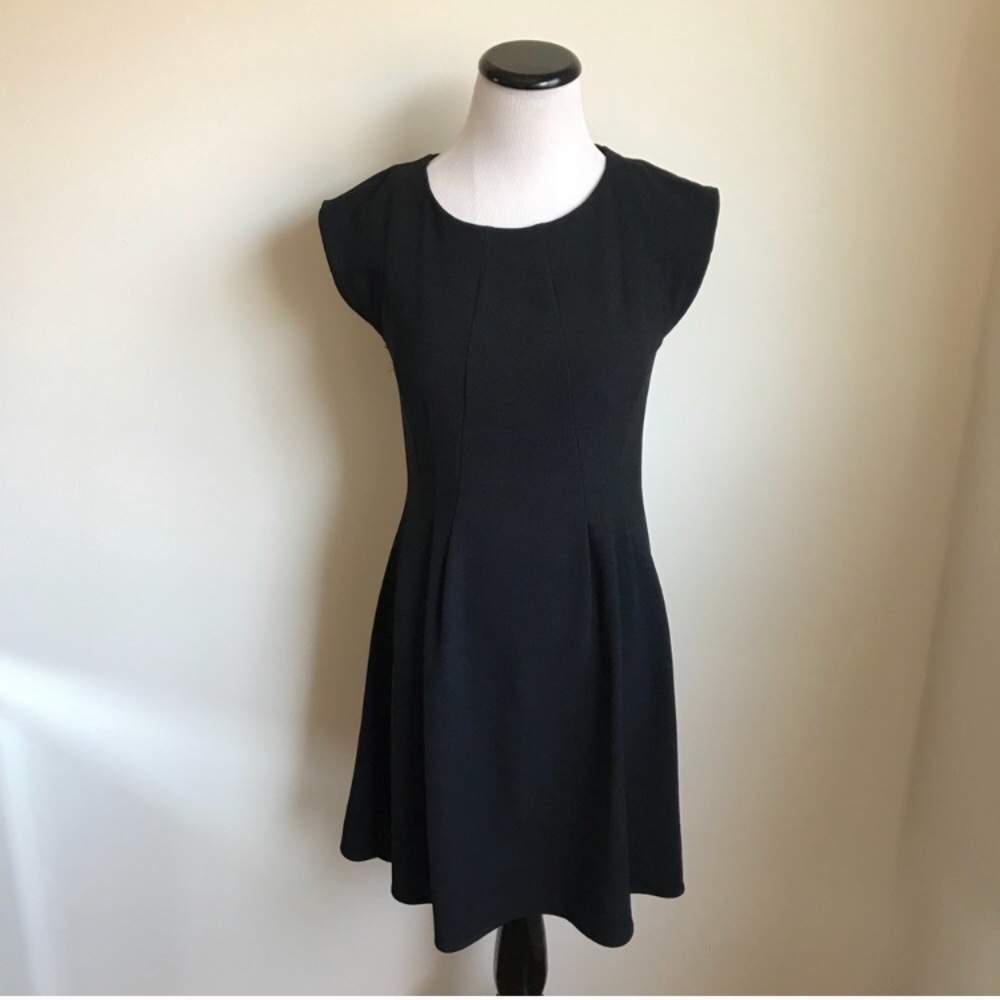 Topshop Black Crepe Skater Dress